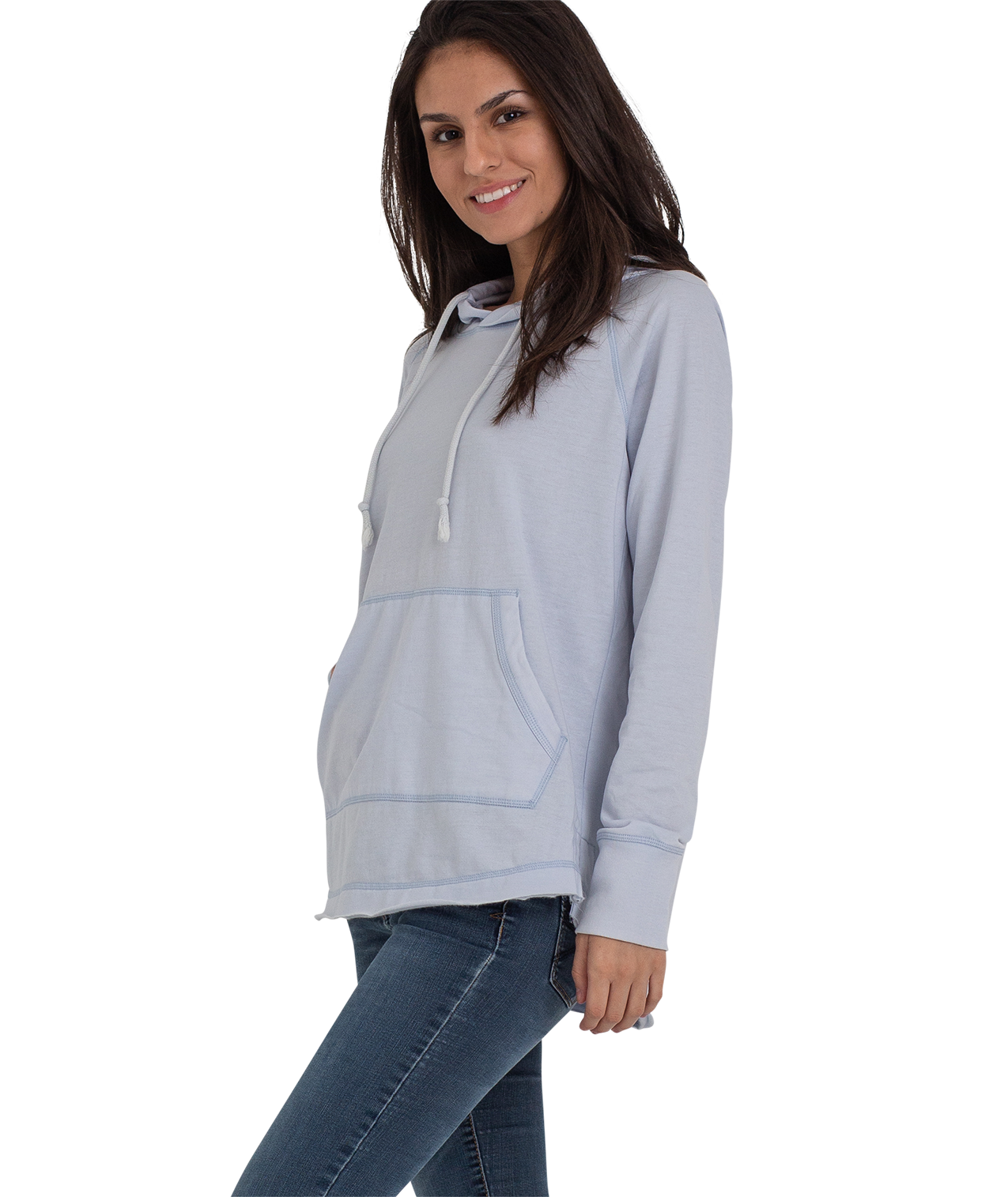 U.S. Apparel – wholesale Hoodie – Women's – Ladies Crossover Hoodie - Drop Back Hem2