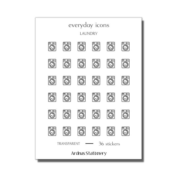 Tvätt | Mini ikon klistermärke ark för wholesale av Ardnas Stationery