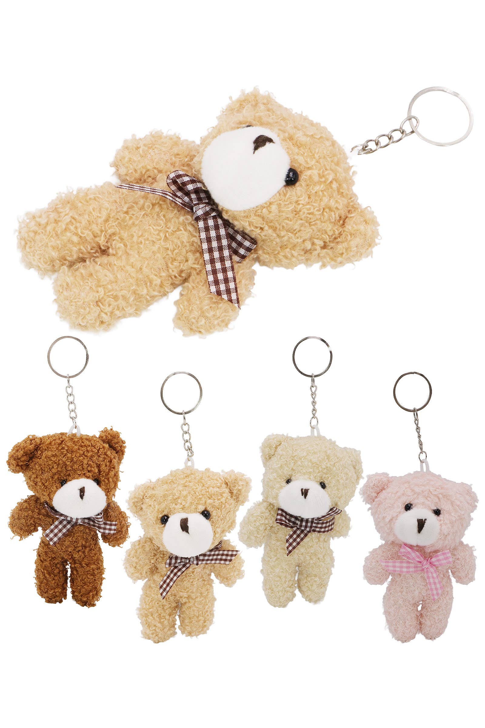 ASSORTITI Portachiavi Orsetto Fuzzy Terry in Pile Imbottito in vendita all'ingrosso su Faire0