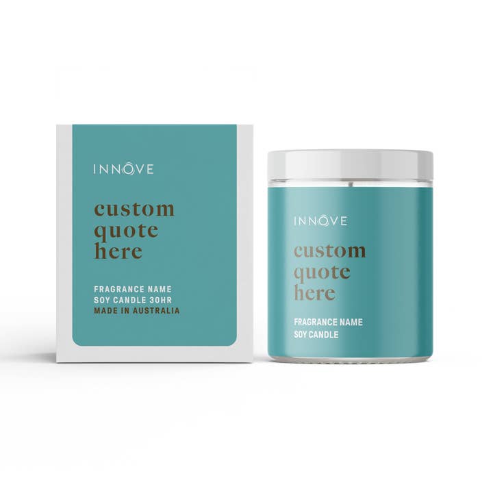 INNOVE - Wholesale Jar/filled candle - Custom Quote Candle Boxed - Wrap Label | Clear Jar1