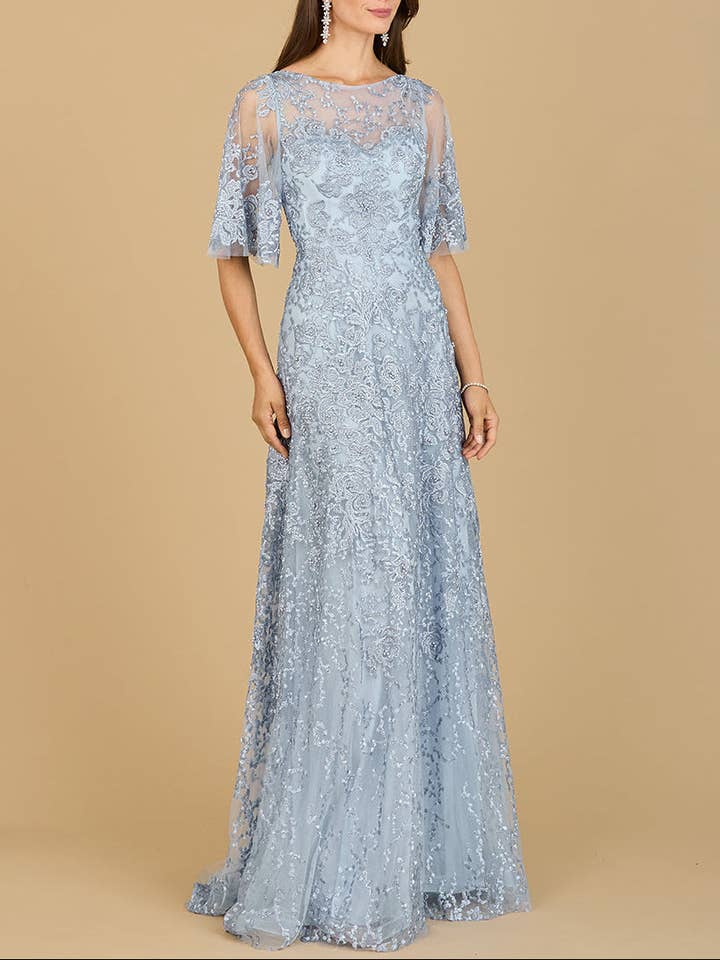 Lara 33277 - Cape Sleeve Mother's Gown for wholesale by Lara New York