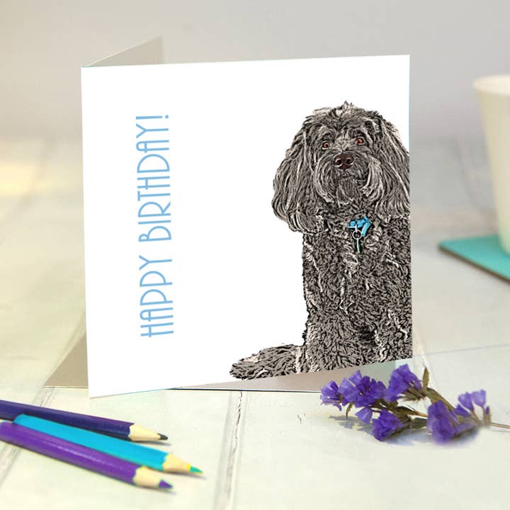 Labradoodle Glasunderlägg uppsättning 2 för wholesale av Buggle Betty Productions