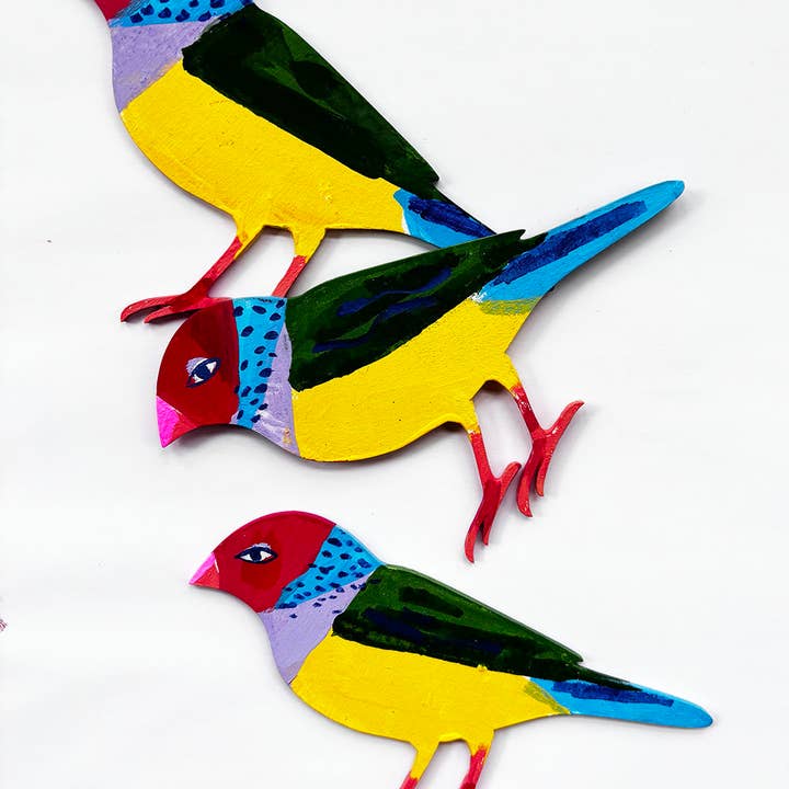 ELIZABETH GRAEBER art + illustration - Wholesale Ornament - Colorful Finch Ornament1