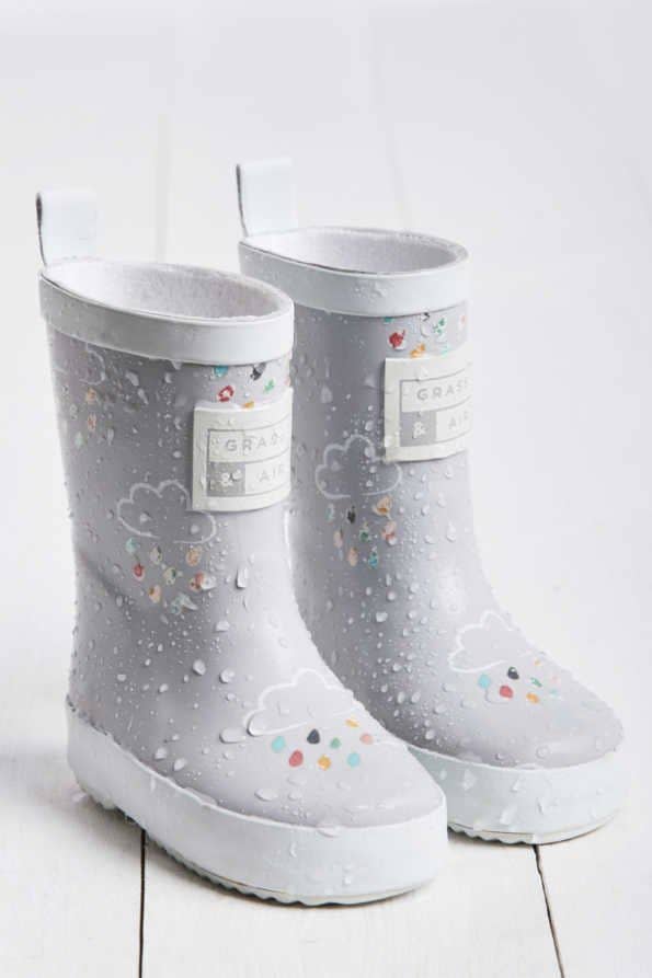 Grass & Air - Wholesale Rain Boots - Kids - Little Kids Grey Colour-Revealing Wellies1