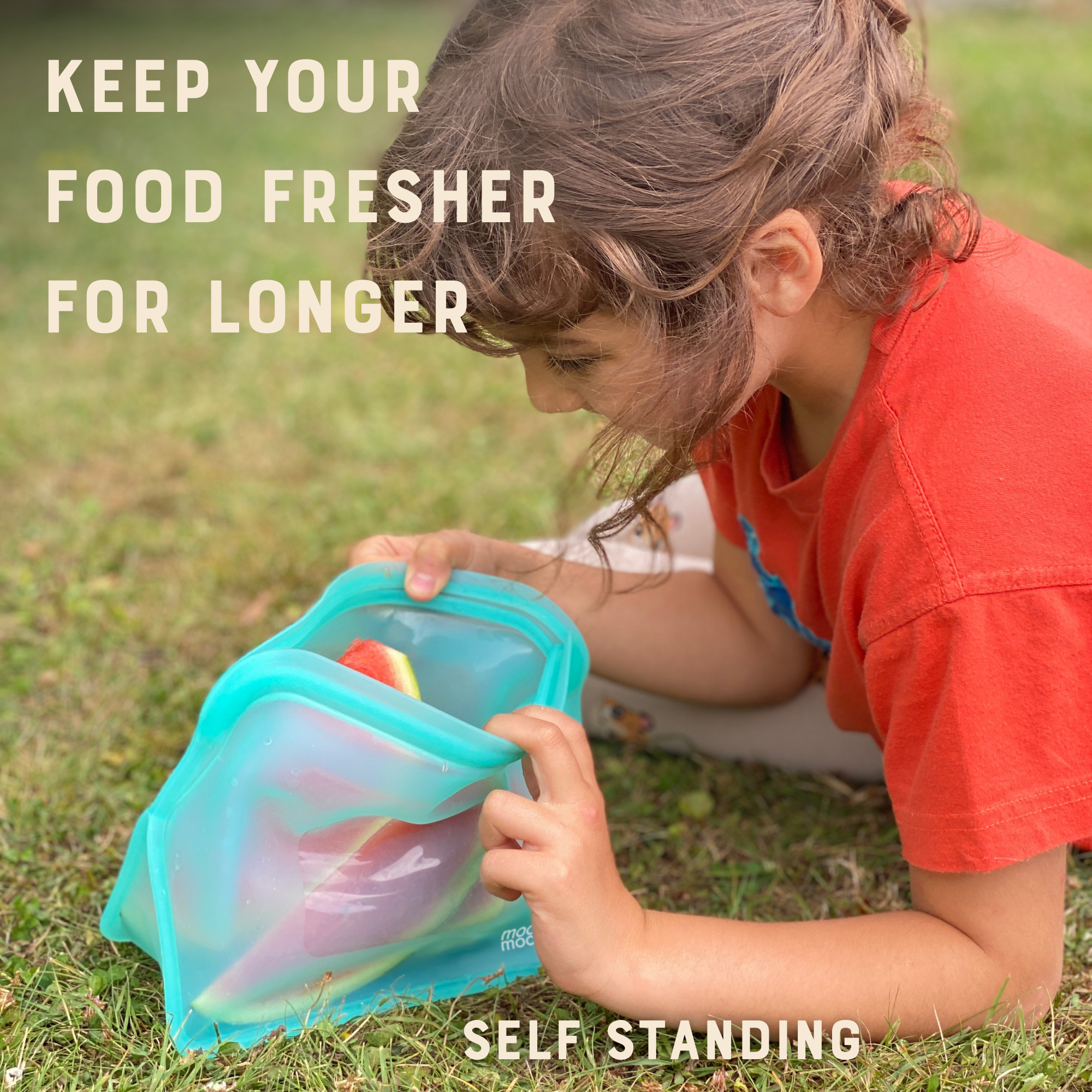 Moonmoon - Wholesale Food Storage Wrap/Bag - Reusable Silicone Food Bags | XL Stand Up Freezer Bags Aqua4