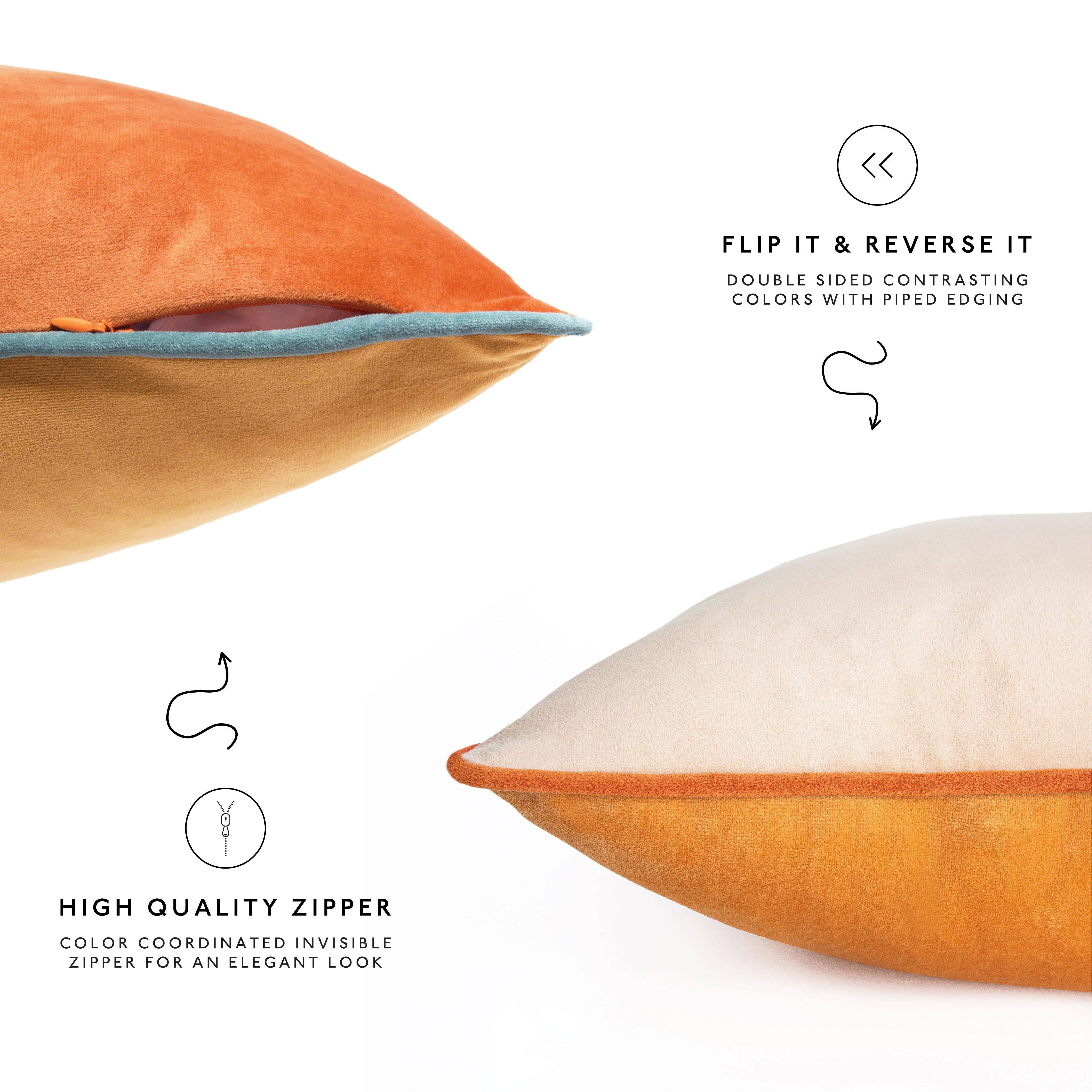 Monday Moose - Wholesale Throw/Decorative Pillow - Monteverde Pillow Covers (4-Pack) - Orange/Teal5