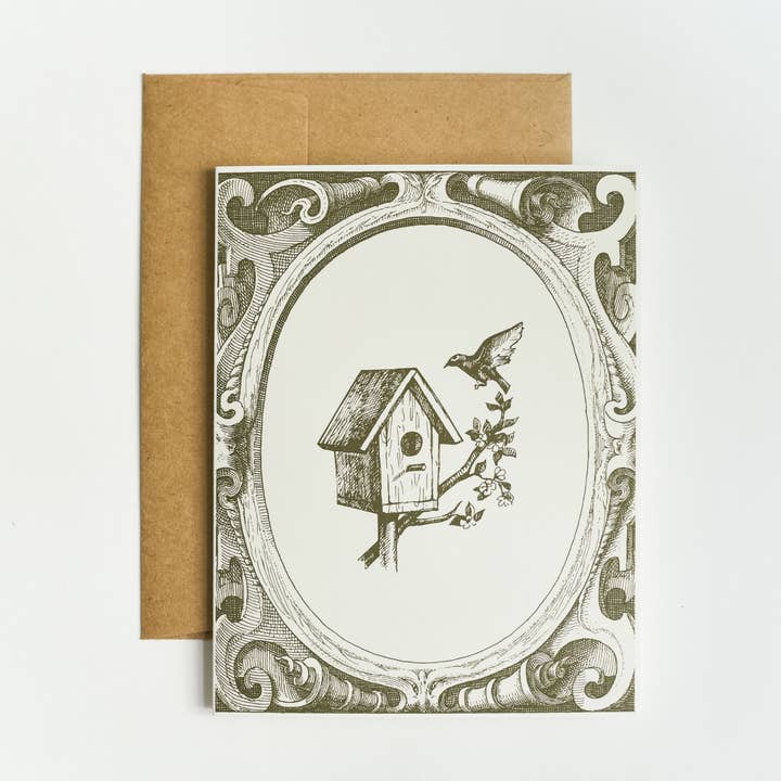 Blank Greeting Card - Birdhouse for wholesale by Cardinal Farmhouse