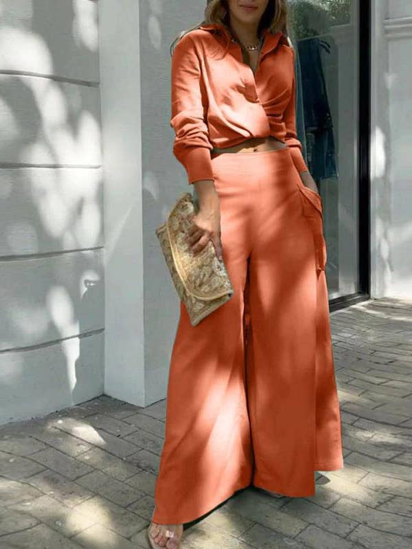 Lily Clothing - Wholesale Top & Pant Set (NOT Loungewear) - Women's - SOLID COLOR TEMPERAMENT COMMUTER FASHION SET18