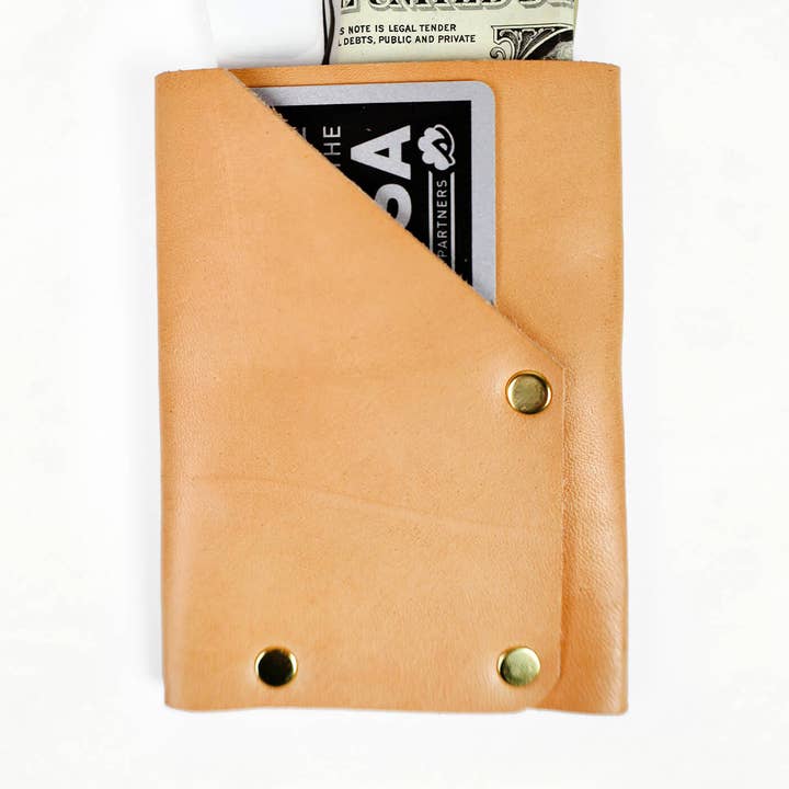 DIY Vegetable-Tanned Leather Card Holder Kit for wholesale by Klum House