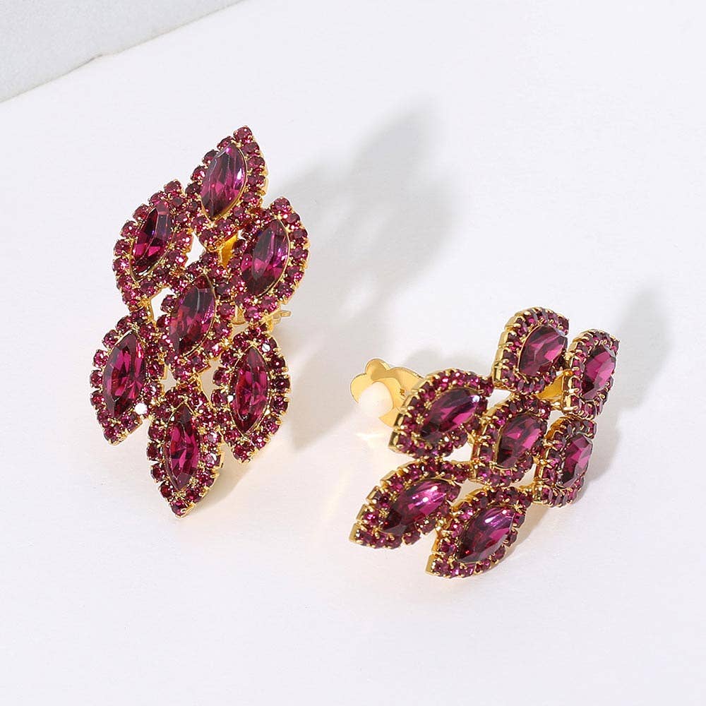 Sensibling Corp. - Wholesale Clip-On Earrings - Marquise Stone Embellished Clip On Earrings1