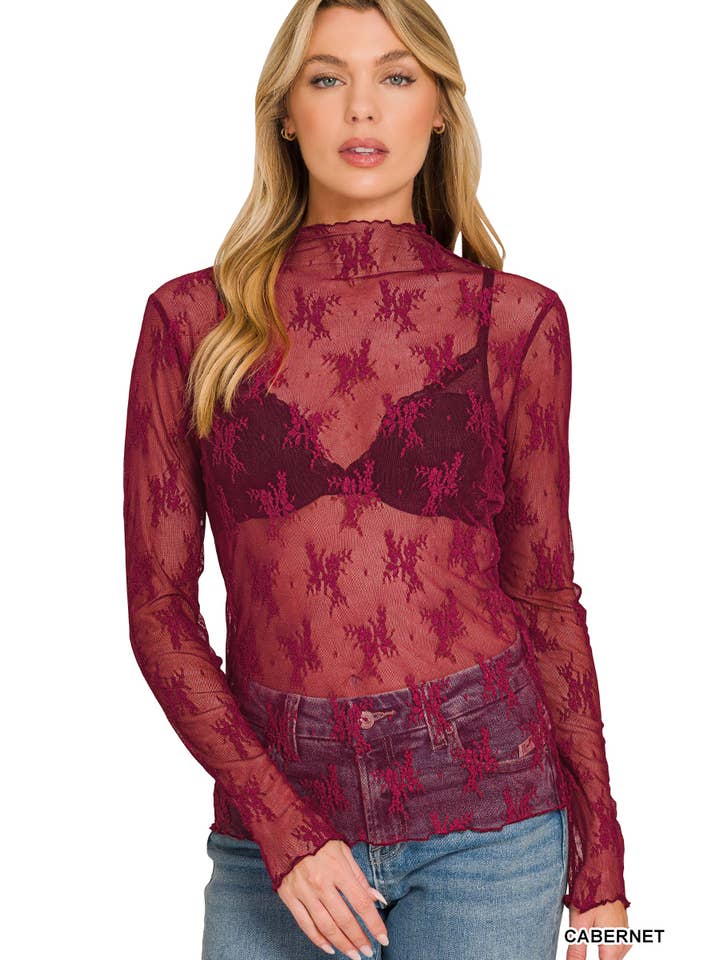 42POPS - Wholesale Blouse - Dames - 42POPS transparante top met kanten laagjes23