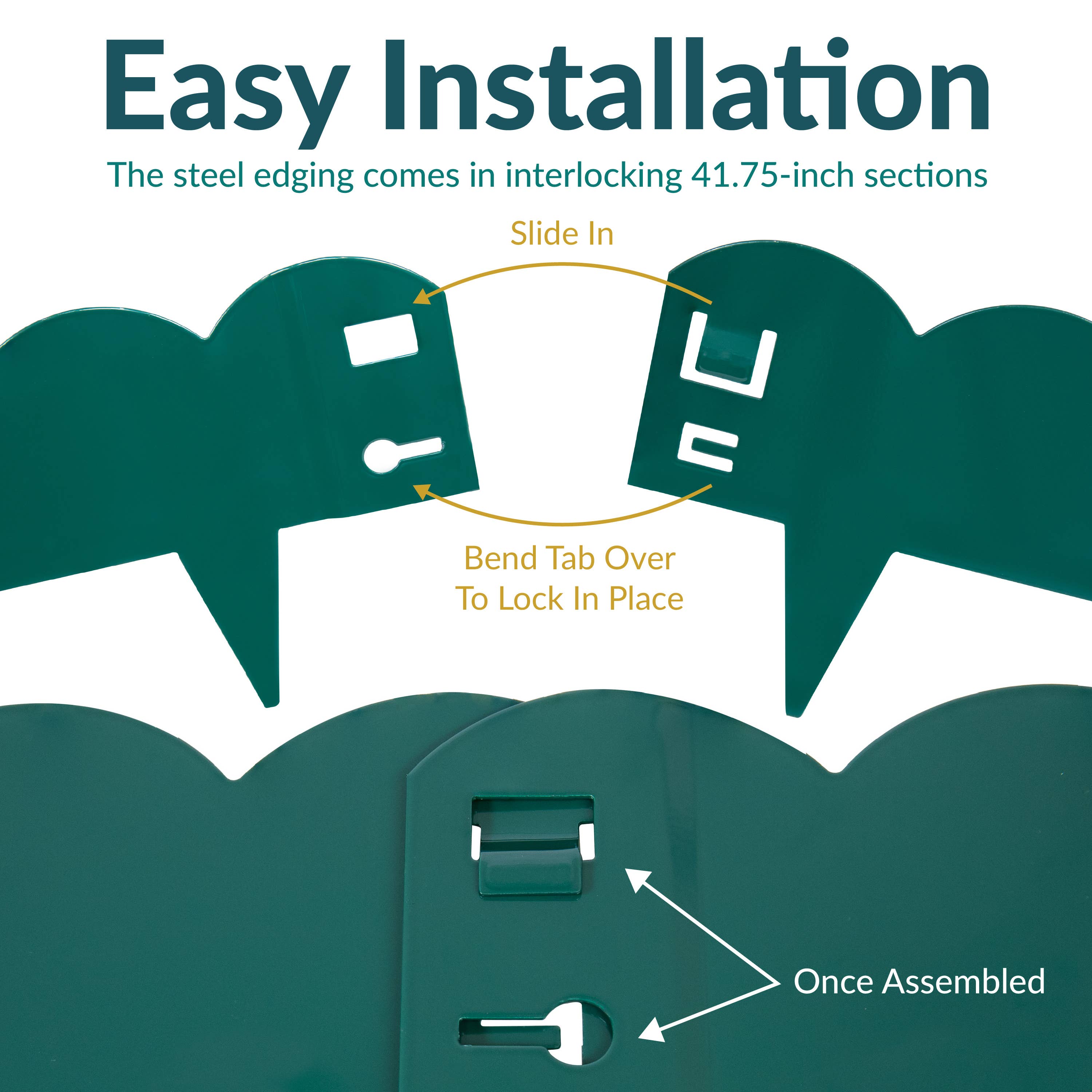 Sunnydaze Decor - Wholesale Garden/Lawn Stake - 5-Piece Steel Scalloped Garden Edging Border - 42" - Gray3