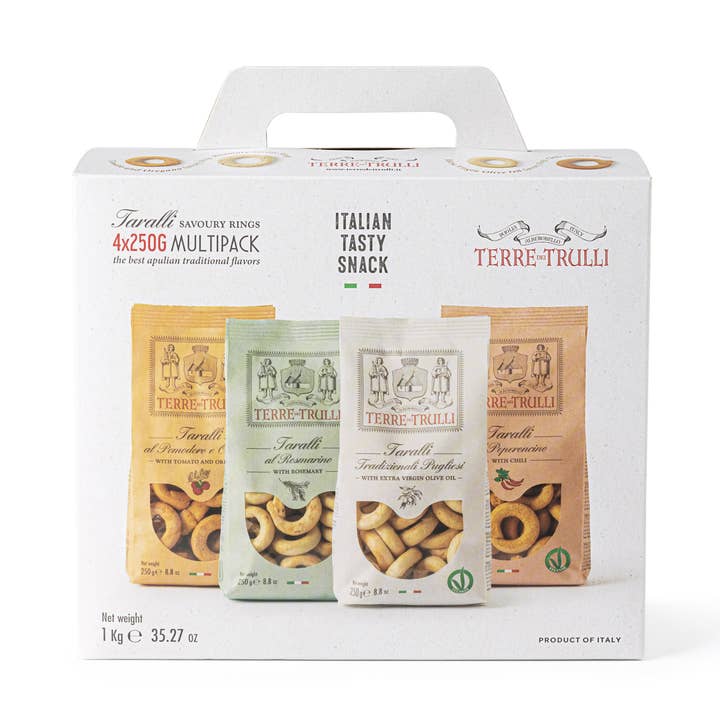 Taralli Pugliesi Bundle - Multipack 4x250g Italian Flavors and other Purchase Wholesale prodotti. Free Returns & Net 60 Terms on Faire trending on Faire.