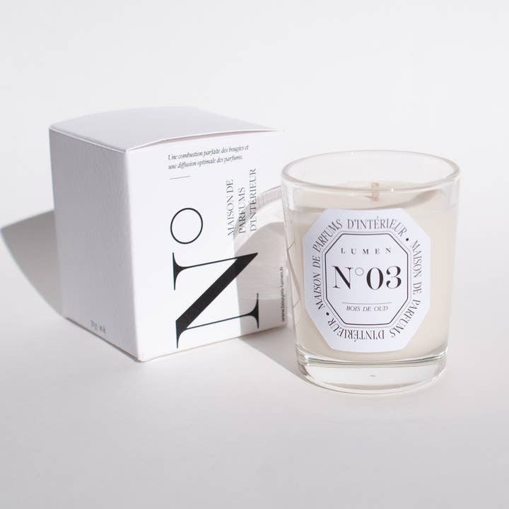 LUMEN - Vente Bougie en bocal - Petite Bougie N°03 - Bois de Oud Précieux0