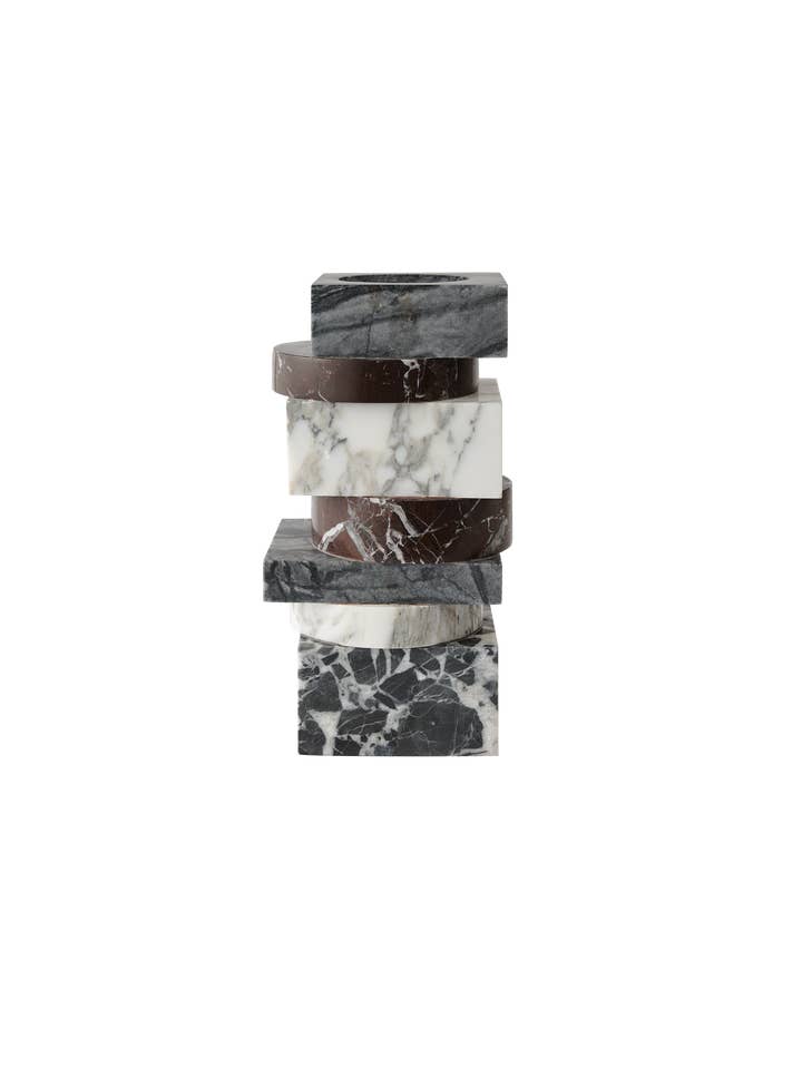 Pila Vase Jurassic, Merlot, Arabescato and Antico for wholesale by Greg Natale