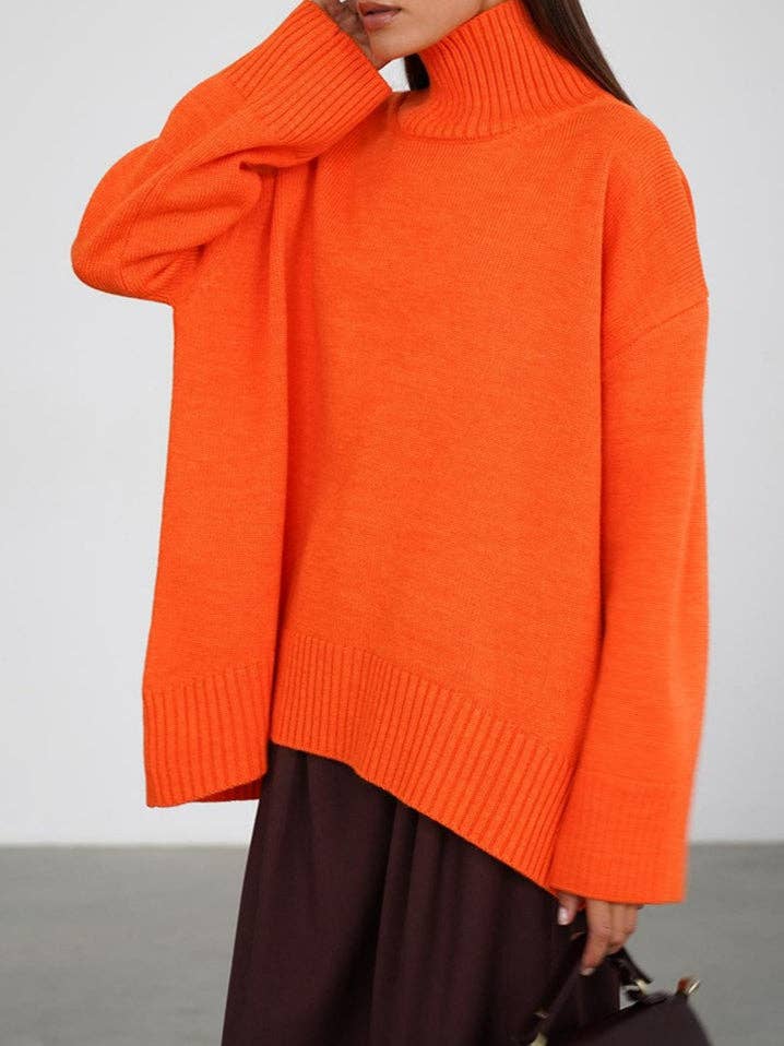 alberalkirk - Wholesale Knit Sweater - Women's - Solid High Neck Knit Sweater Women Multiple Colors N5A60111