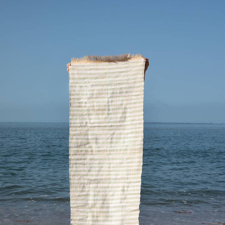 Esteira de praia Nosy listrada verde água - THE NICE FLEET por atacado de The Nice Fleet