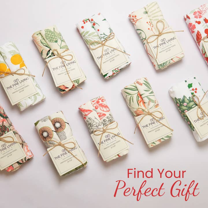 The Fine Living Company - Wholesale Tea Towel - 2-Pack 100% Cotton Christmas Kitchen Towels 18"x28"5