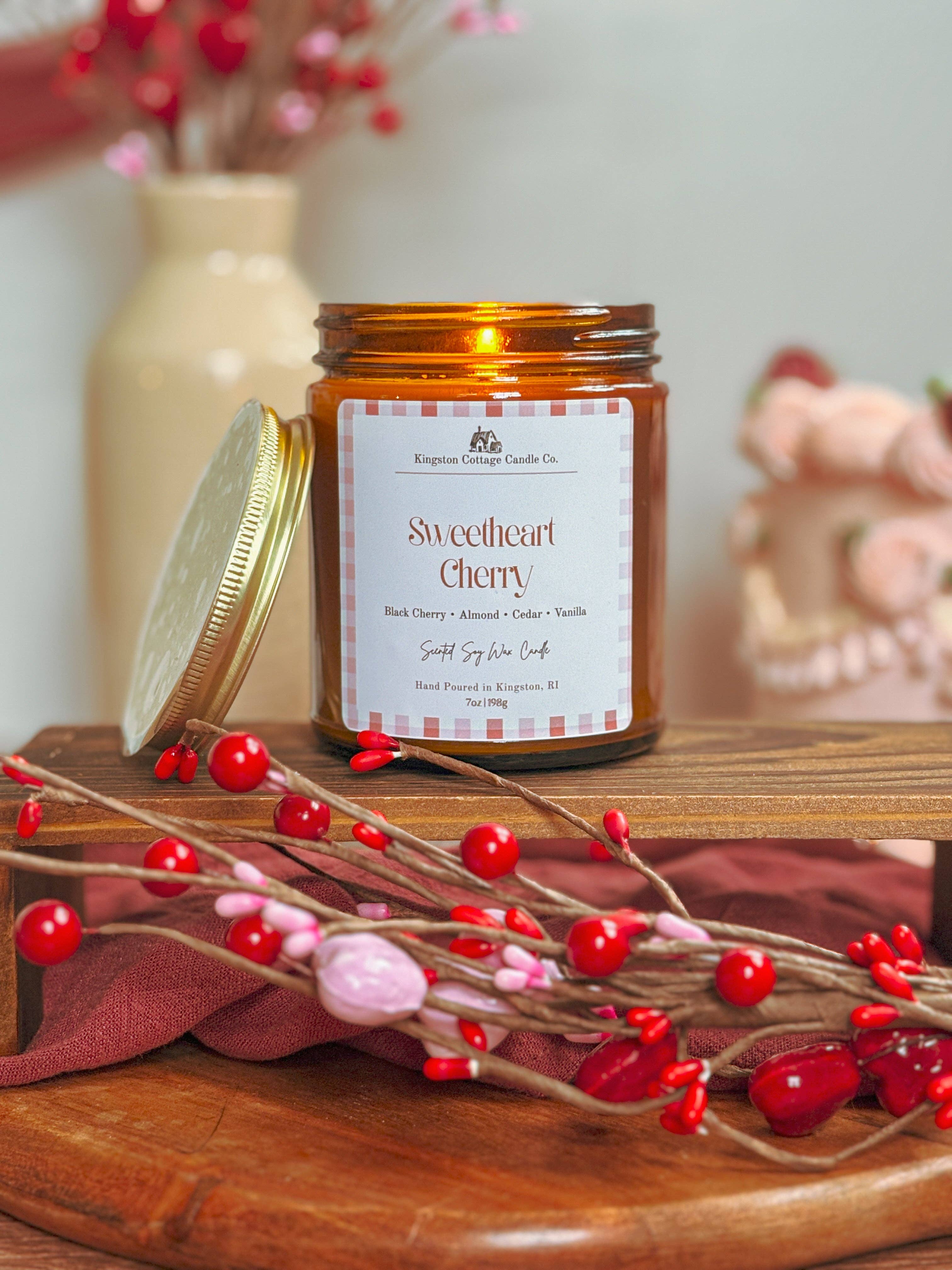 Kingston Cottage Candle Co. - Wholesale Jar/Filled Candle - Sweetheart Cherry Soy Candle4
