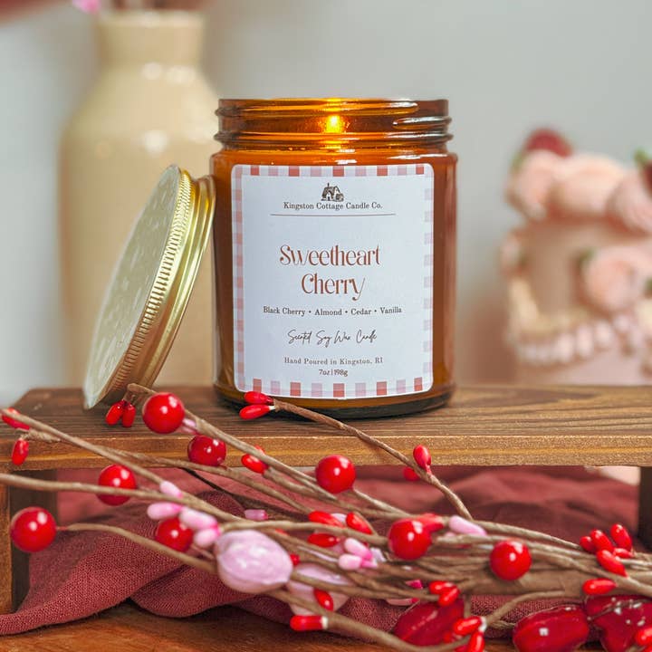 Kingston Cottage Candle Co. - Wholesale Jar/Filled Candle - Sweetheart Cherry Soy Candle4