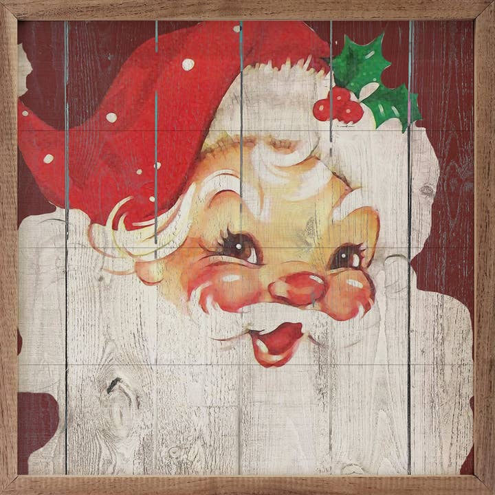 Kendrick Home - Wholesale Christmas Wall Art - Vintage Cheery Saint Nick