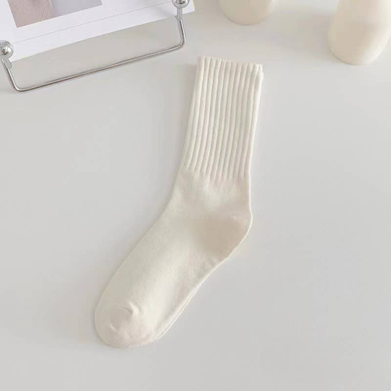 Sweetkama - Vendita all'ingrosso Calzini - Donna - Calzini da donna a coste a tinta unita sopra la caviglia SKASC41801