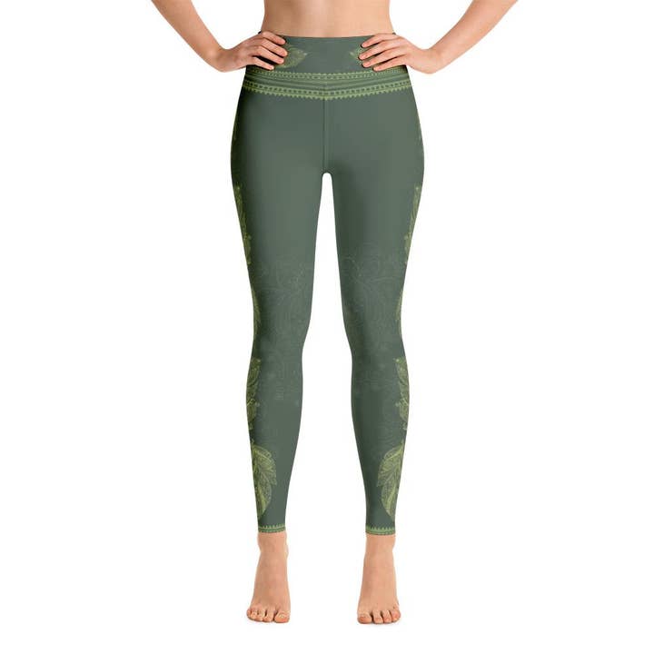 Vidya Green Legging de yoga pour femme pour la vente par SuniaYoga