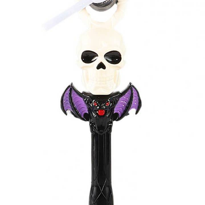 Cap Zone - Wholesale Light-Up Toy - Kids & Baby - Ghost Pumpkin Skull Head Spinning LED Glow Wand