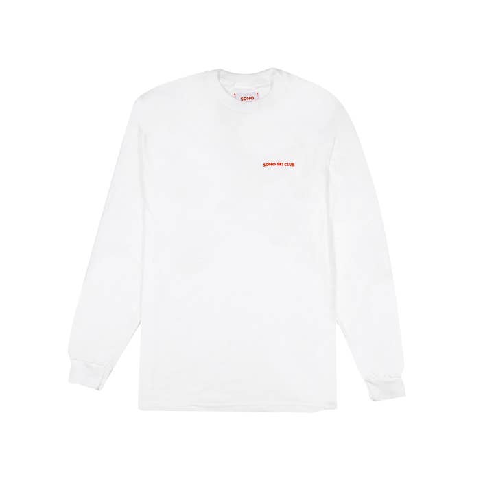 SSC White Longsleeve for wholesale by Soho Ski Club