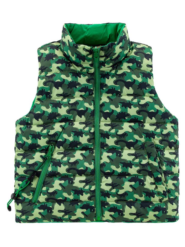 Casey Lightweight Reversible Vest, Dino Camo for wholesale by calonie