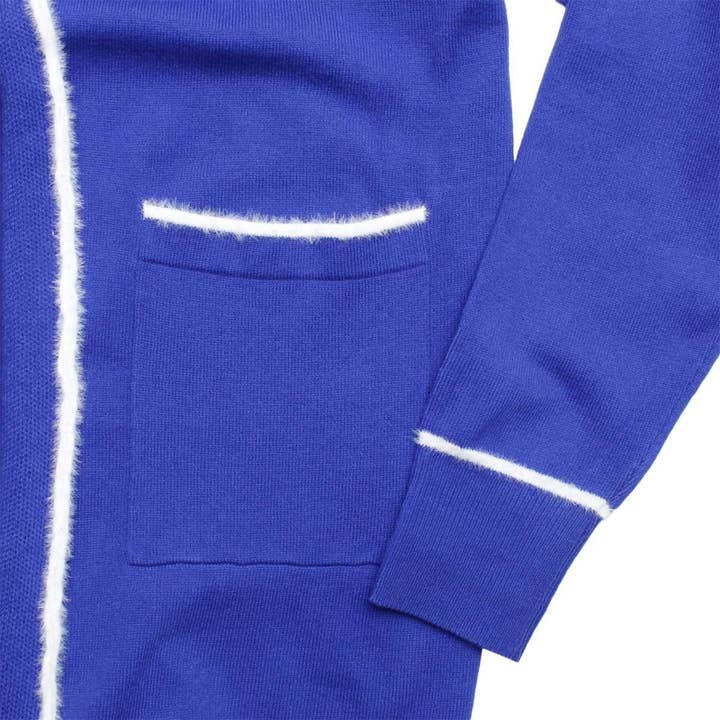 Blue and White ZPB Sorority 3XL Long Duster Cardigan Plus Size for wholesale on Faire