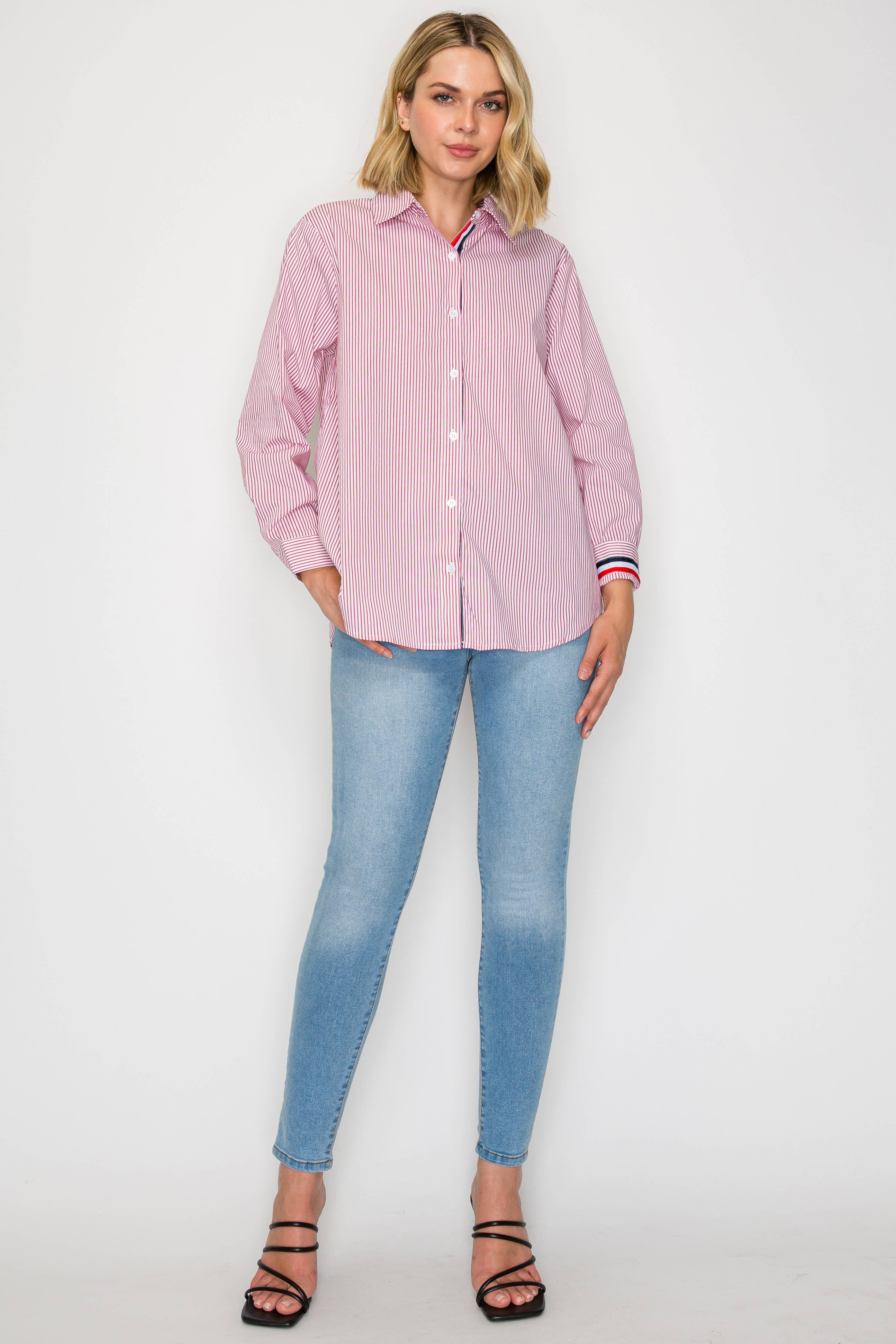 Joh Apparel – wholesale Blouse – Women’s – Jasmine Cotton Pinstripe Shirt15