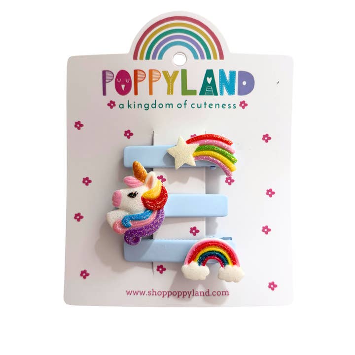 Unicorn Rainbow Hair Pins for wholesale by Poppyland
