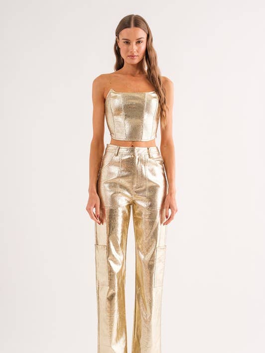 Gaia Gold Corset Top for wholesale on Faire