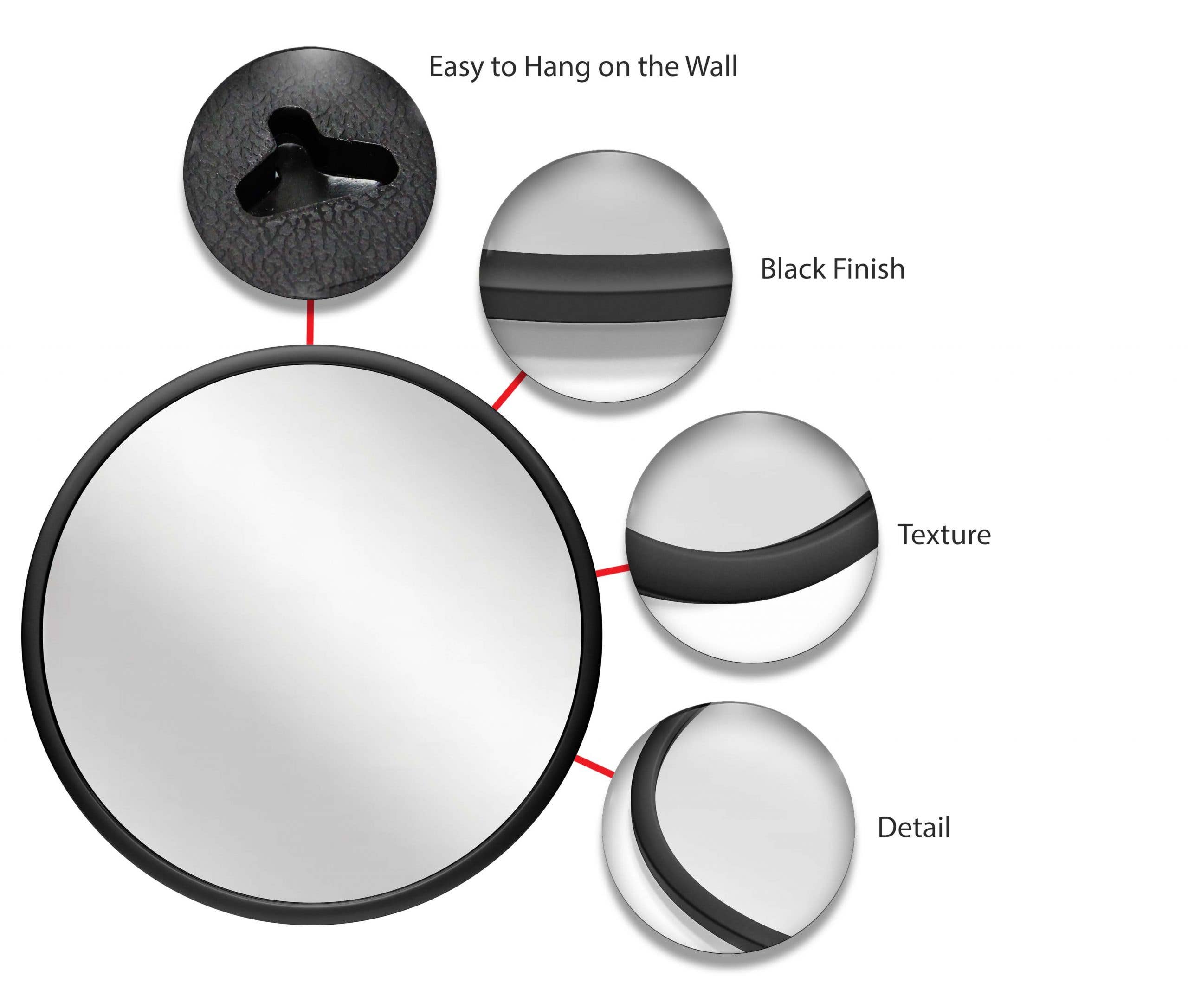 Infinity Instruments - Wholesale Wall Mirror - Modern/Contemporary Round Black Transitional 22 Inch3