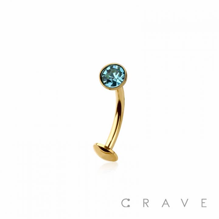 CRAVE BODY JEWELRY - Wholesale Belly ring - BEZEL CZ GEM 316L SURGICAL STEEL THREADLESS FLOATING BELLY B1
