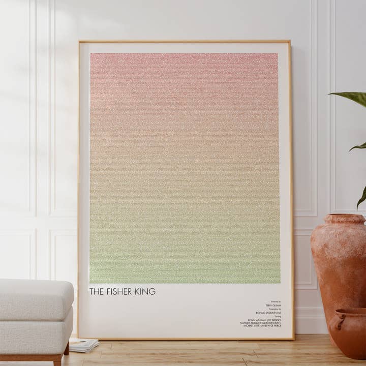 Poster met typografische kunst voor scenario van Fisher King, Terry Gilliam voor wholesale door Fade Out Prints