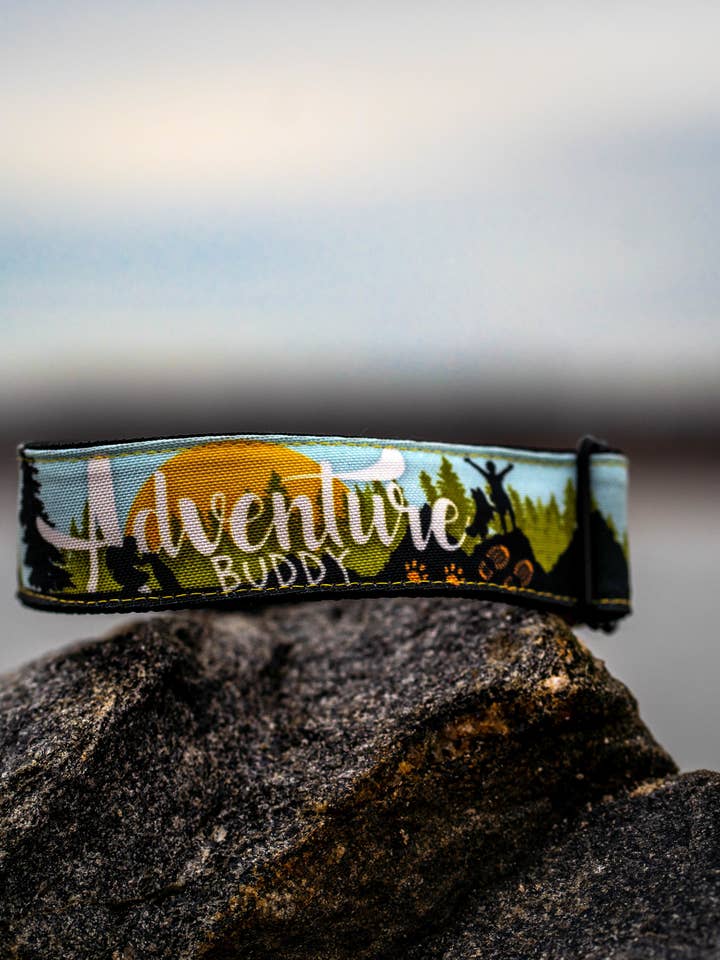 Collier pour chien en toile recyclée - Adventure Buddy pour la vente par Wild juniper