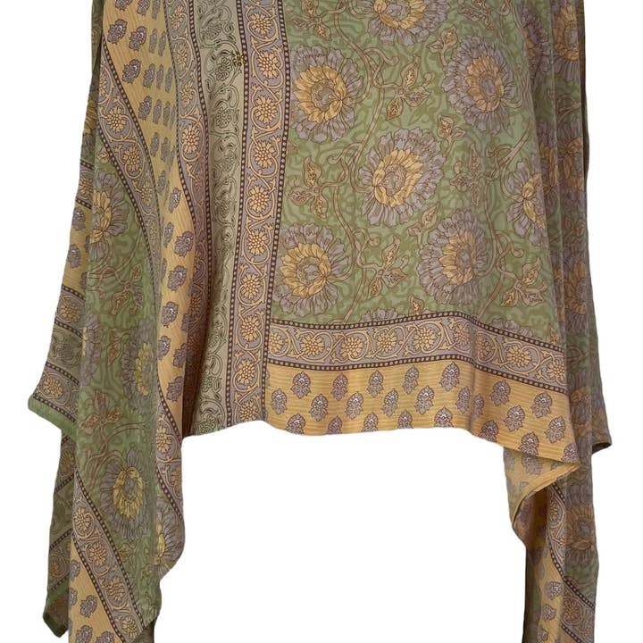 PRC7852 Avatar Pure Silk Capelet Poncho for wholesale by sariKNOTsari