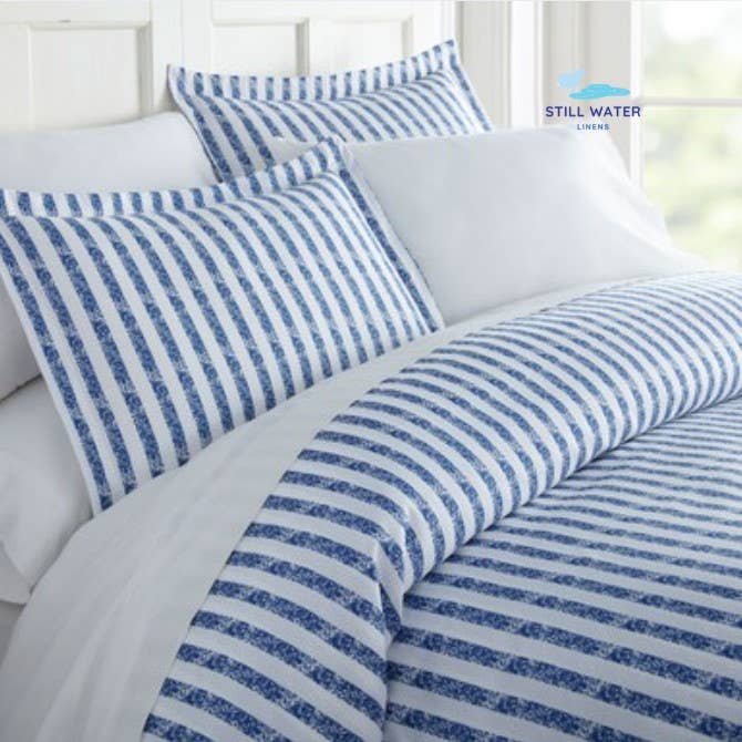 Still Water Linens - Wholesale Bedding Set - Rugged Stripes Patterned 3-Piece Duvet Cover Set
1