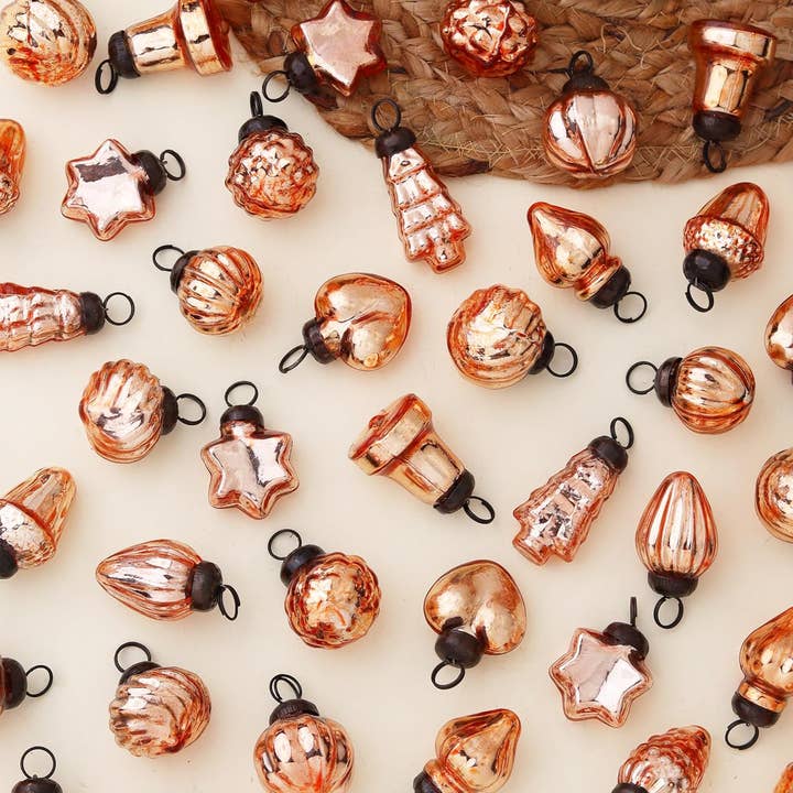 Purple 25 Pieces Glass Rose Gold Christmas Ornaments for wholesale on Faire