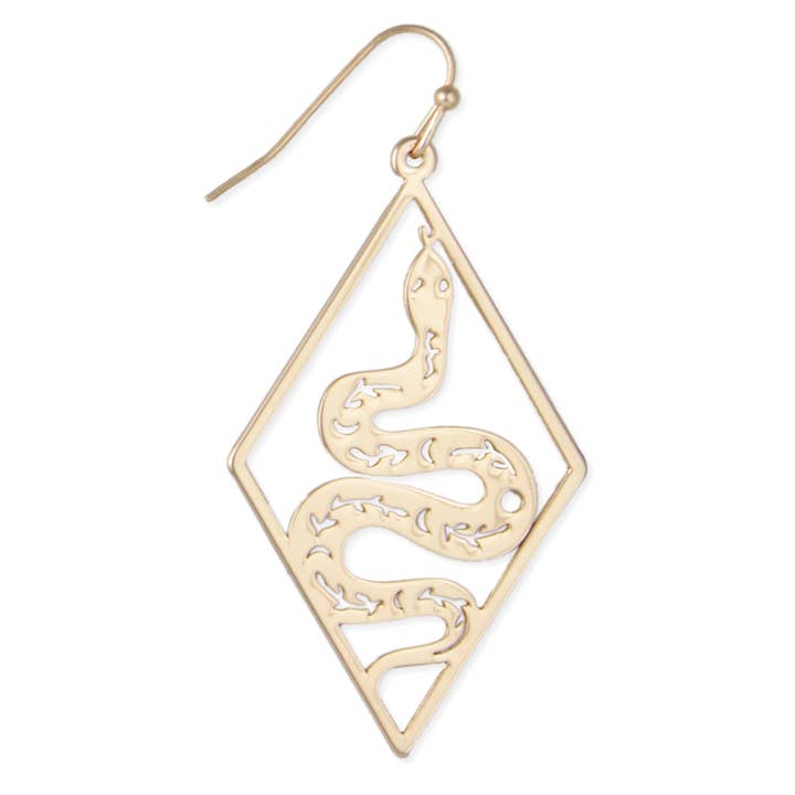 ZAD – wholesale Dangle earrings – Snake Charmer Gold Serpent Earrings
