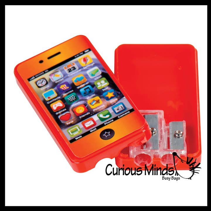 Curious Minds Toys - Wholesale Pencil sharpener - 1 Mini Cellphone Pencil Sharpener - Phone Smartphone School1