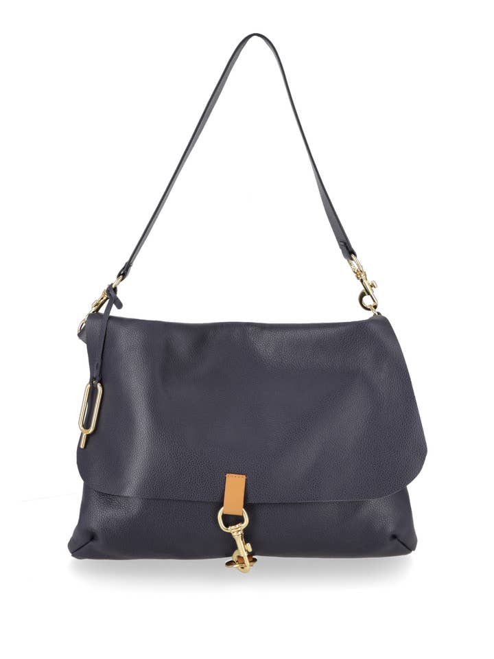 SCHULTERTASCHE AUS ABGEFÜLLTEM LEDER, HERGESTELLT IN ITALIEN- NICOLE für den Großhandel von Quarzovivo