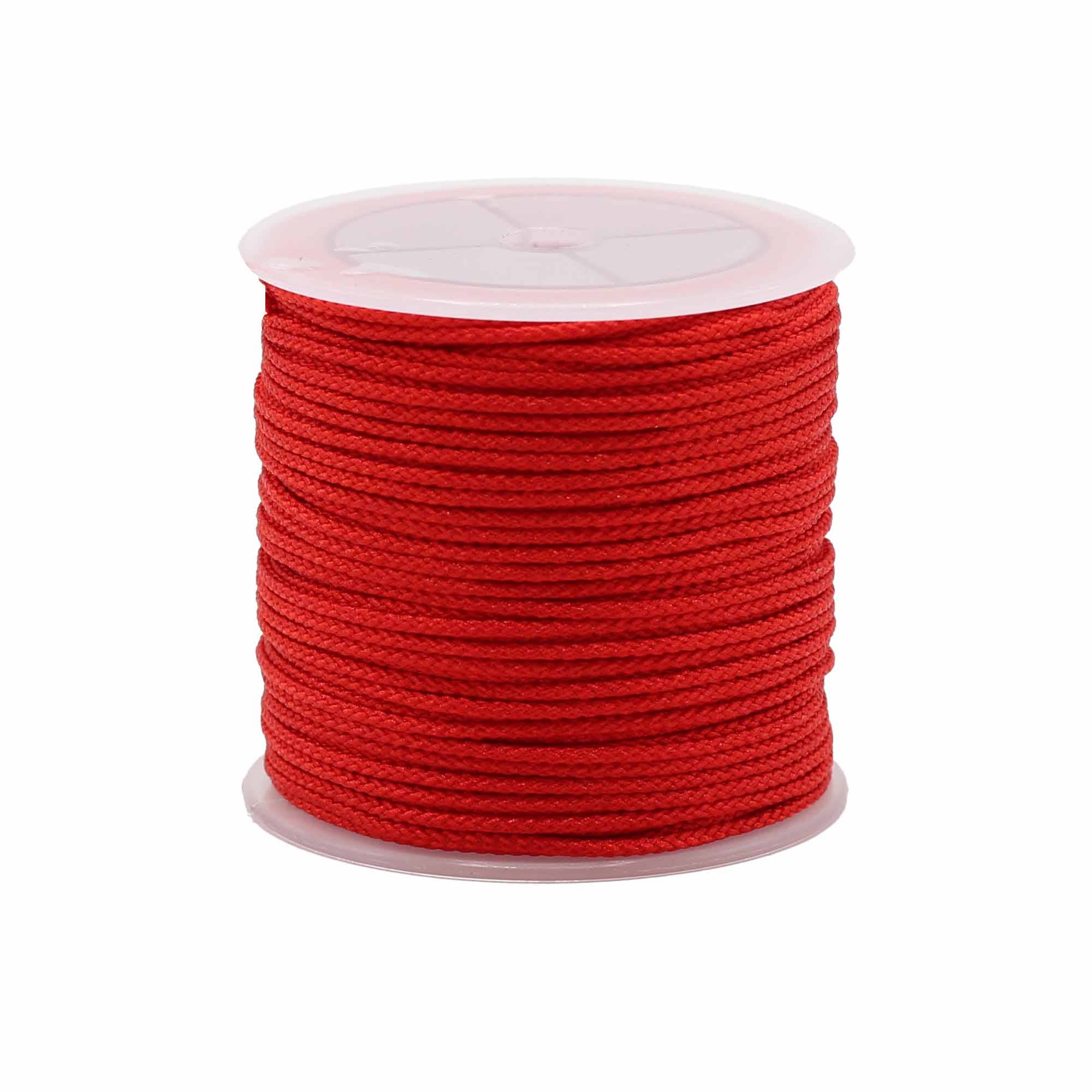 AW Artisan - Wholesale Shoelaces - Unisex - Red cord roll for accessories - 2mm x 25m0