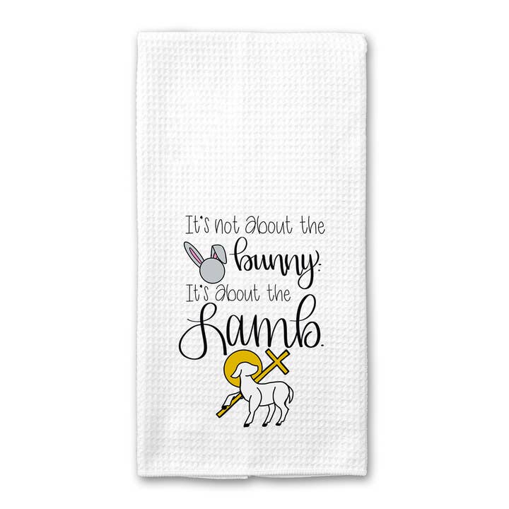 Tea Towel - Easter Bunny/Lamb for wholesale by tinted pearl DESIGNS