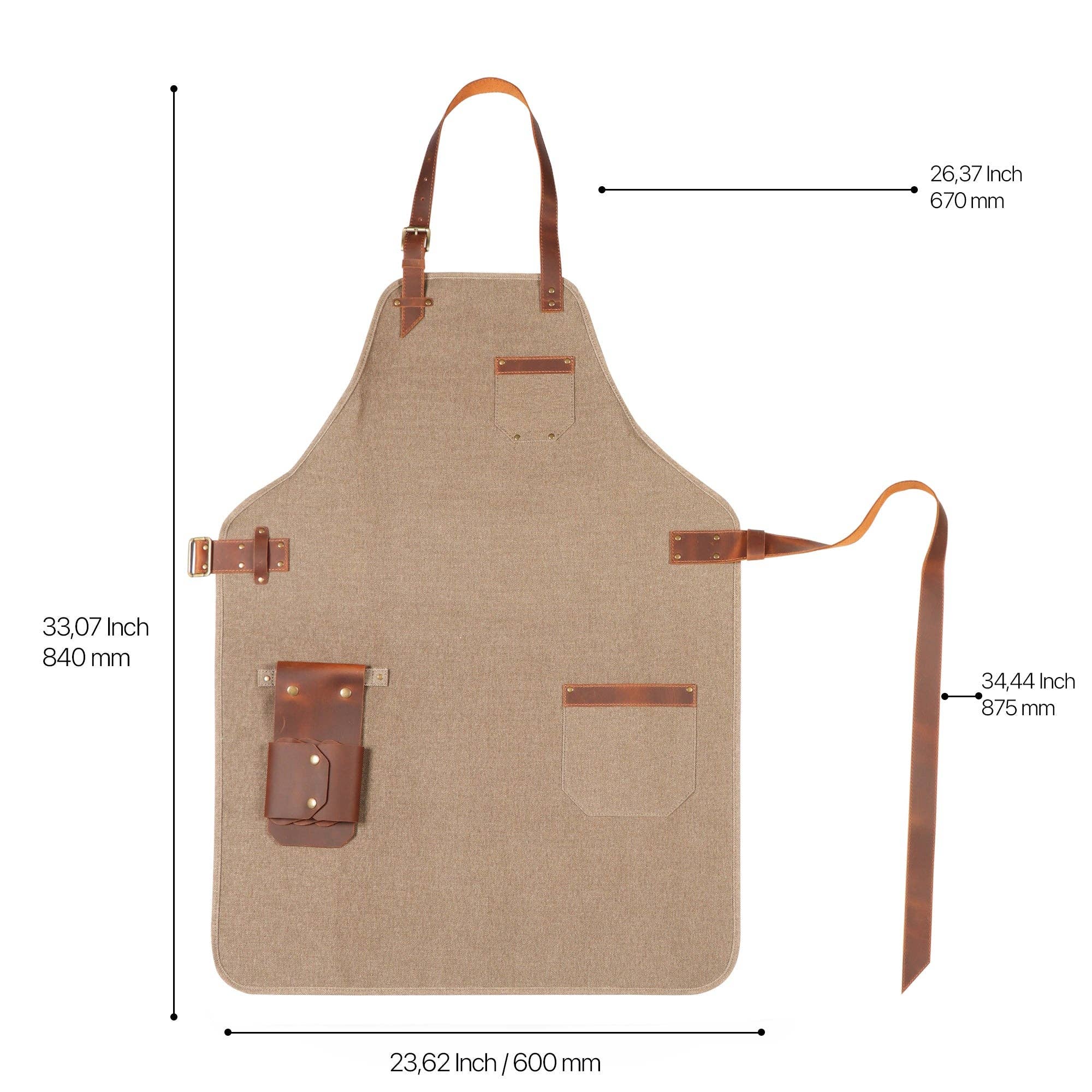 Londo - Wholesale Apron - Otto Angelino Personalized Canvas Cooking Apron, Working Apron with Customization, Workshop Apron with Pockets, Woodworking Apron with Tool Pockets27
