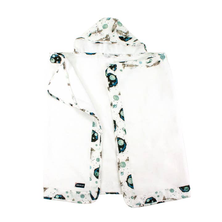 Space Toddler Hooded Towel for wholesale by Bebe au Lait