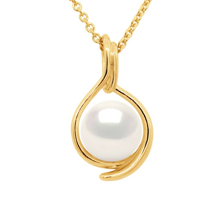 Pendentif Recto Verso Or Jaune - Véritable Perle pour la vente par Mitzuko
