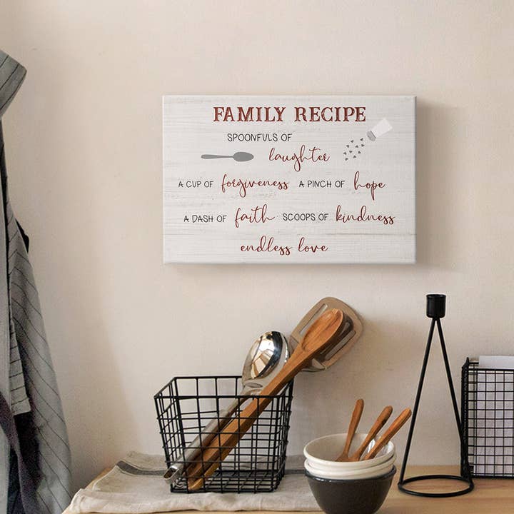 Wexford Home - Wholesale Art Print - Family Recipes Canvas Print By CAD Designs